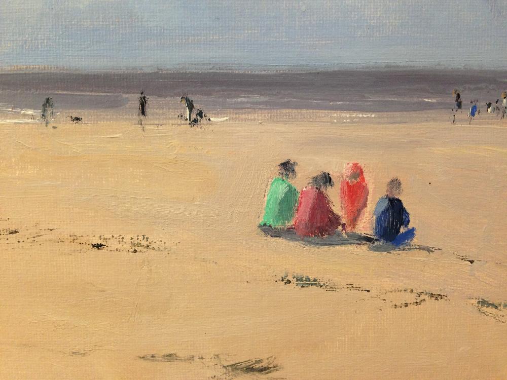 § Caroline Ponsonby (British, 20th Century) Beach Quartet signed lower right "Caroline Ponsonby" oil - Image 3 of 6