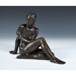 § Fritz Klimsch (German, 1870-1960) a bronze figure of a seated nude, signed in the bronze 27 x 40cm