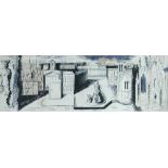 § John Piper, OM, CH (British, 1903-1992) Cheltenham, 1940 lithograph in colour 24 x 70cm (9 x 27in)