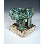 § Peter William Nicholas (b.1934), three abstract bronze standing studies, each mounted to the