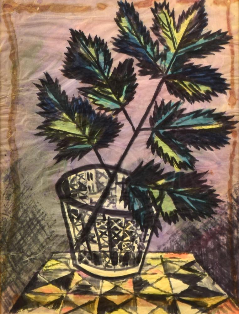 § John Banting (British, 1902-1972) Leaves in a Glass watercolour 31 x 24cm (12 x 9in) Provenance: