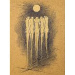 § Enrique Romero Santana (Spanish, b. 1947) Standing figures various sizes, pen and ink (3) All