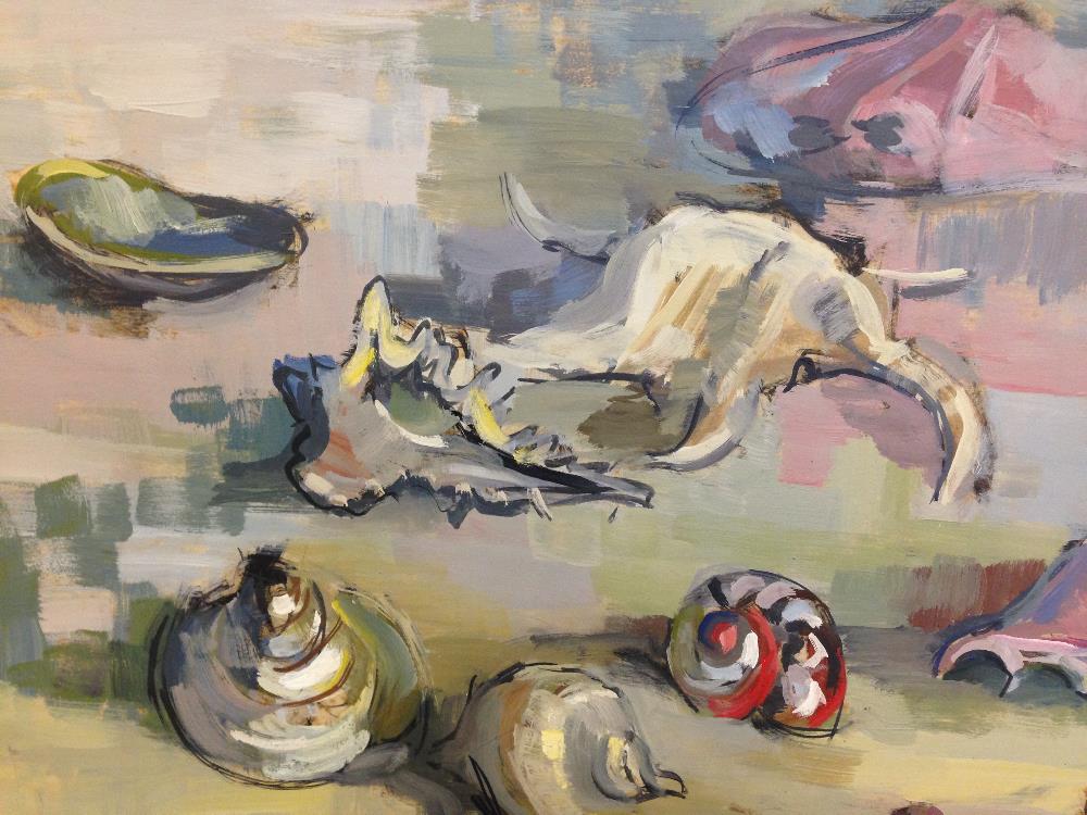 § Lucette de la Fougere (French, 1921-2010) Still life of Shells signed lower right "Fougere" oil on - Image 3 of 6