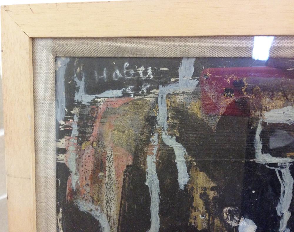 § Shamai Haber (Polish, 1922-1995) Abstract composition signed and dated upper left "Haber / '58" - Image 4 of 5