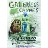 § Pablo Picasso (Spanish, 1881-1973) Original Exhibition poster, Galerie 65, Cannes, 14 Aout - 30