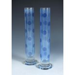 Riccardo Forti for Egizia HWC (Handle With Care), a pair of Sottsass Associati glass vases, with