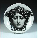 Piero Fornasetti, a Tema e Variazioni plate, No. 217, printed with the head of Medusa, printed marks