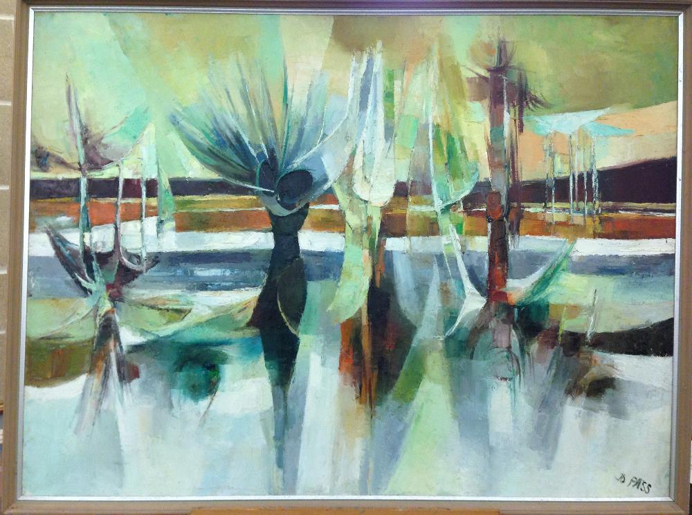 § Donald Pass (British, 1930-2010) Abstract landscape signed lower right "D Pass" oil on canvas 90 x - Image 2 of 8