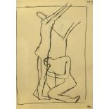 § Keith Vaughan, CBE (British, 1912-1977) Two figures, 1963 dated and estate stamped with initials