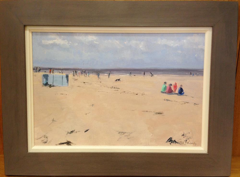 § Caroline Ponsonby (British, 20th Century) Beach Quartet signed lower right "Caroline Ponsonby" oil - Image 2 of 6