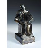 Accordeoniste', a bronze model after the original by Jan and Joël Martel, French (1896-1966), the