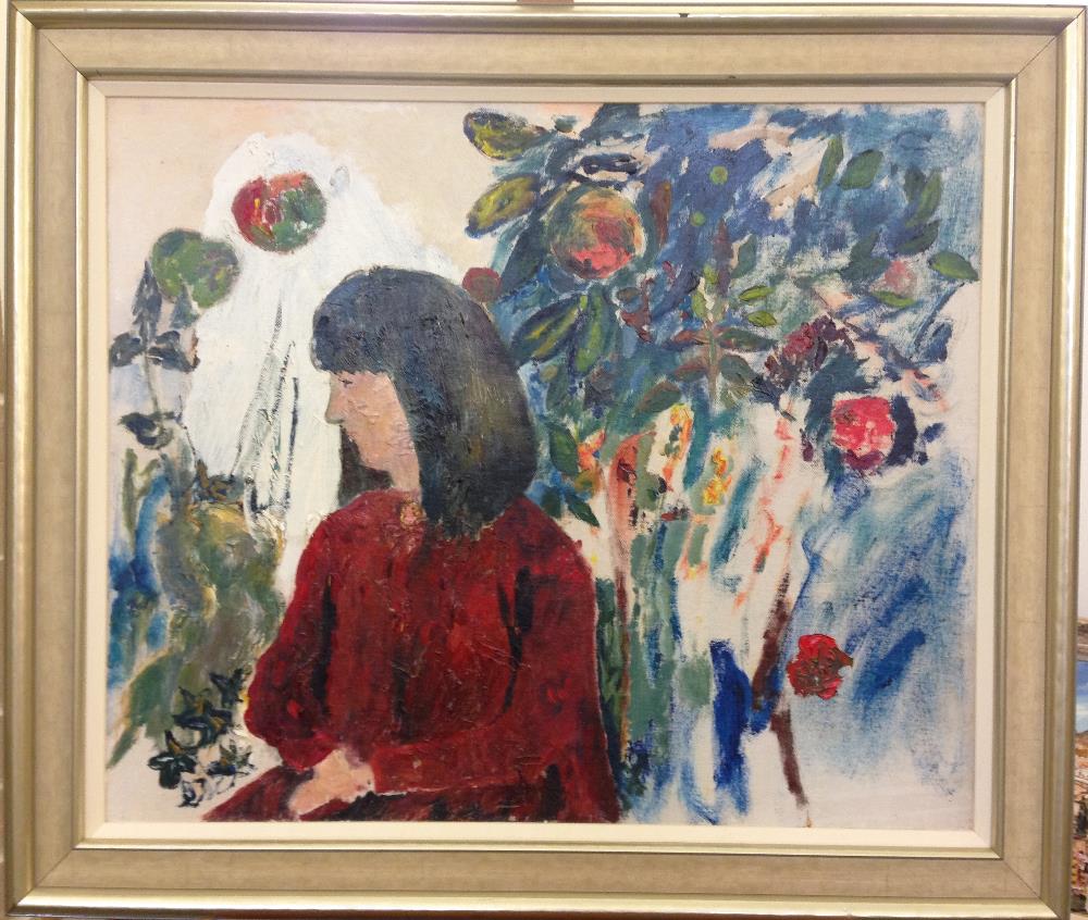§ Olive Cook (British, 1912-2002) Self-portrait under the apple tree oil on canvas board 62 x - Image 2 of 7
