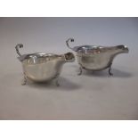 A pair of silver Edwardian sauce boats, Birmingham 1906, 6.6oz