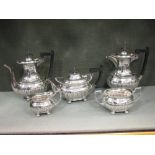 A five piece electroplate tea and coffee set by Walker and Hall