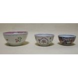 Two New Hall bowls, together with a Chinese bowl (3)