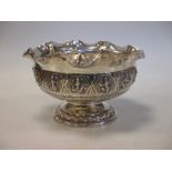 A white metal pedestal sugar bowl, early 20th century, 6.7oz