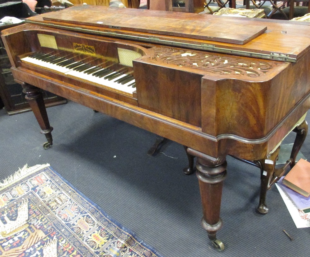 A Collard & Collard rosewood and mahogany square piano believed to have belonged to Henry Francis