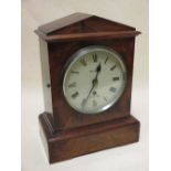 A walnut cased Exeter timepiece togther with an oak 'Napoleon's Hat' chiming clock