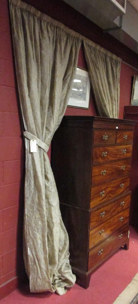 A pair of gold voile curtains - Image 2 of 3