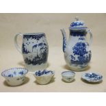 A quantity of 18th century blue and white china, to include Lowestoft and Liverpool