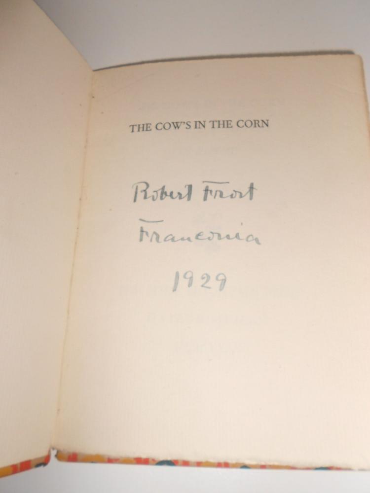 FROST (Robert) The Cow's in the Corn. Printed by James and Hilda Wells, Gaylordsville: The Slide - Image 2 of 4