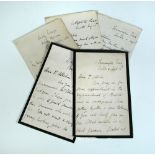 GRACE (William Gilbert, "W.G.", 1848-1915) Five autograph letters to Dr Allchin. Two are from his