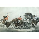 Thomas Rowlandson (1756-1827), English Travelling or The First Stage from Dover, coloured etching