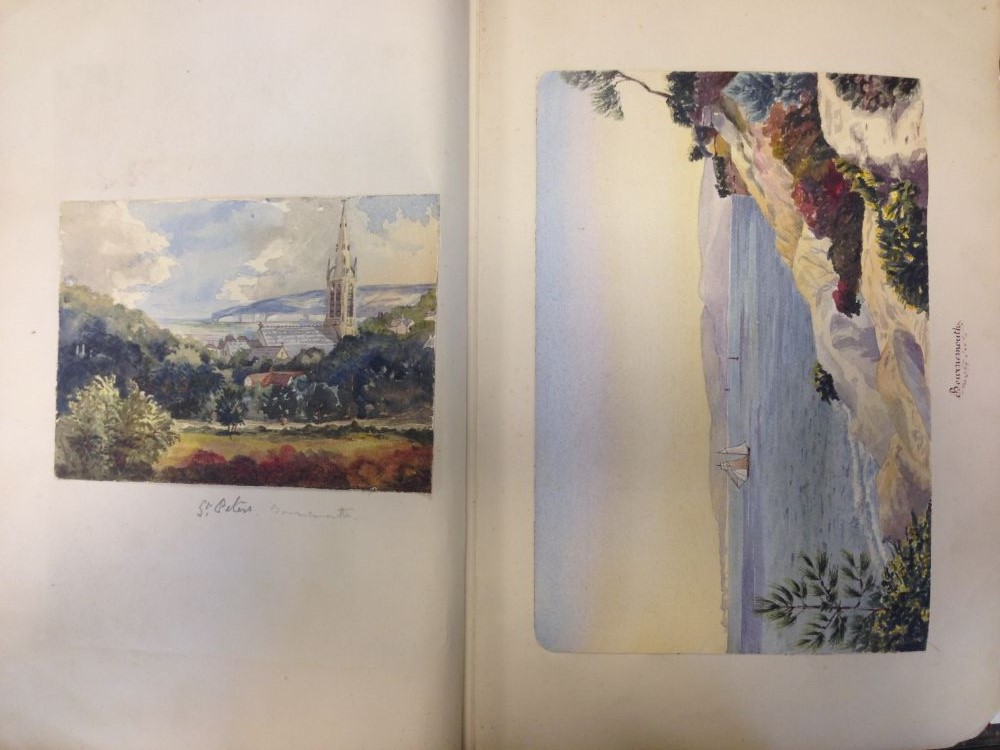 A watercolour album to include approximately 130 watercolours of English and continental views and - Image 11 of 16