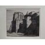 Ian Strang, San Gil, Burgos, drypoint etching, 1927, signed in pencil lower right, 22 x 27.5 cm (