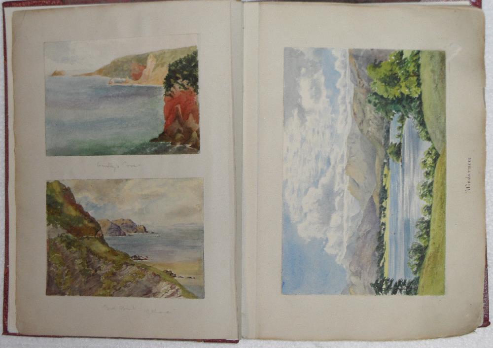 A watercolour album to include approximately 130 watercolours of English and continental views and - Image 6 of 16