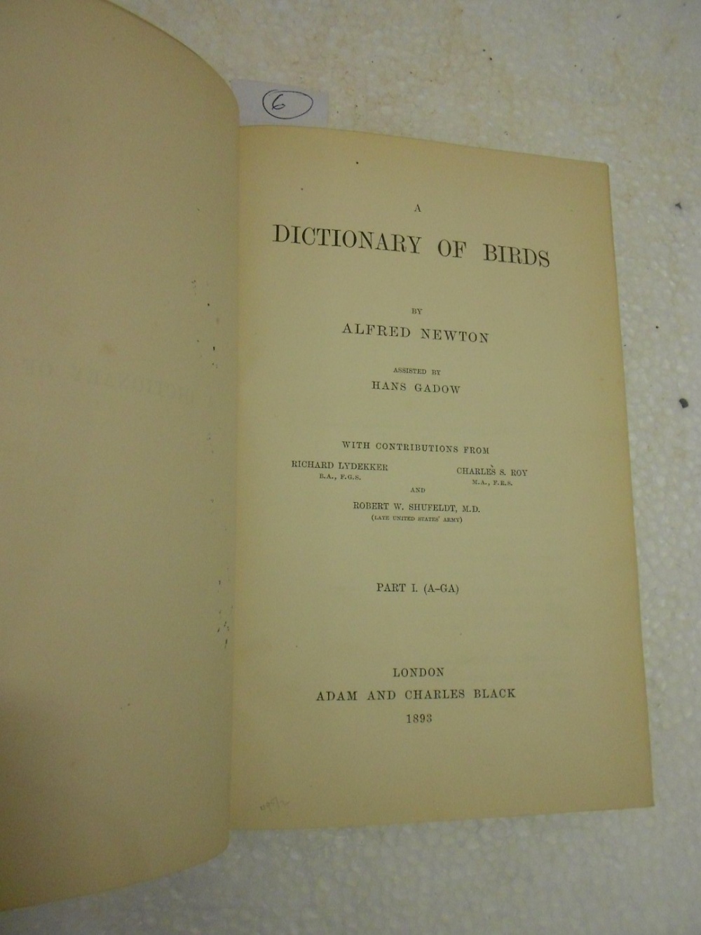 NEWTON (Alfred) A Dictionary of Birds, 1893-94, four vols in two, t.e.g., half morocco by - Image 3 of 3