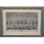 Versailles, Galerie des Glaces, historical banqueting scene, engraving, late 19th century, 46.5 x