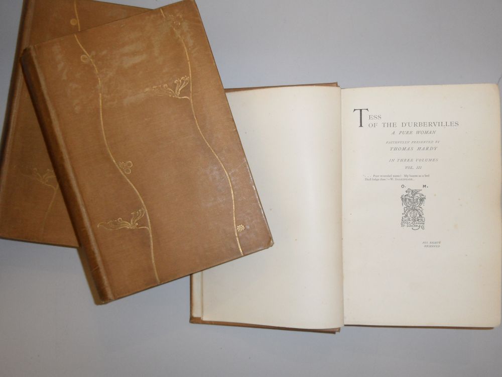 HARDY (Thomas) Tess of the d'Urbervilles, first edition in three volumes, London: Osgood,