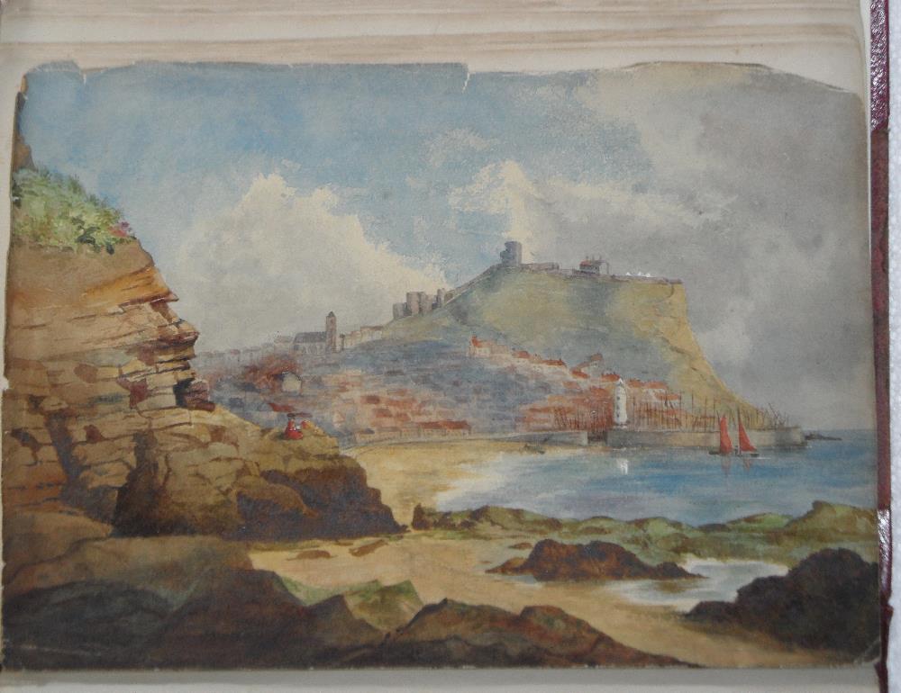 A watercolour album to include approximately 130 watercolours of English and continental views and - Image 4 of 16