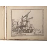 An album of prints circa 35 etchings in the manner of Samuel Howitt, pasted into an album,