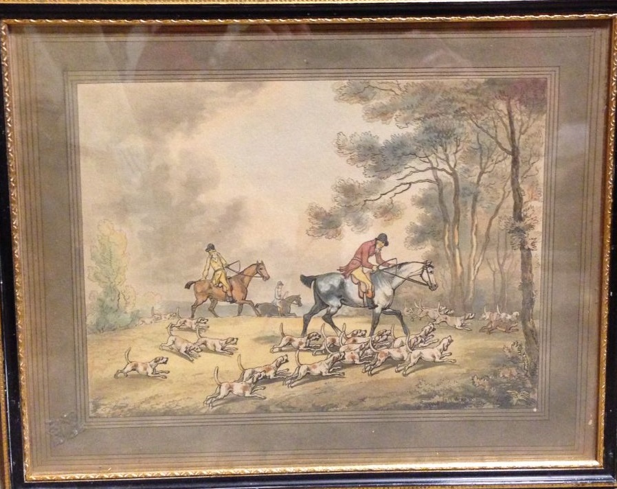 Samuel Howitt (1756-1822), Fox Hunting, set of six aquatints trimmed to image, 7.7 x 24 cm (6) - Image 3 of 3