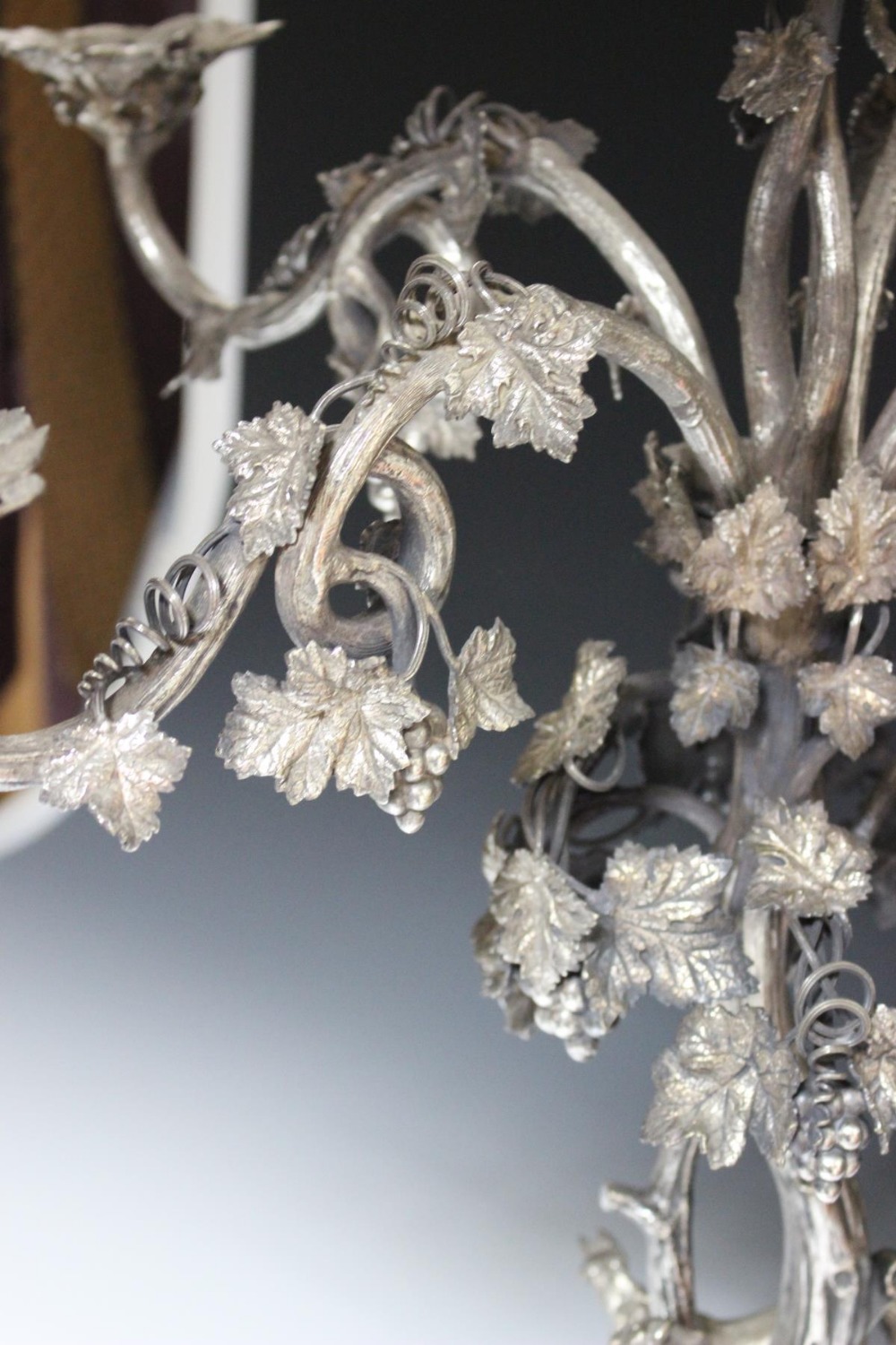 A large Victorian electroplated table centrepiece, by Mappin & Webb, the triform base with applied - Image 3 of 5