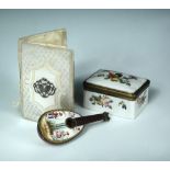 A late 19th century Continental enamel trinket box in the form of a mandolin, probably a Grand