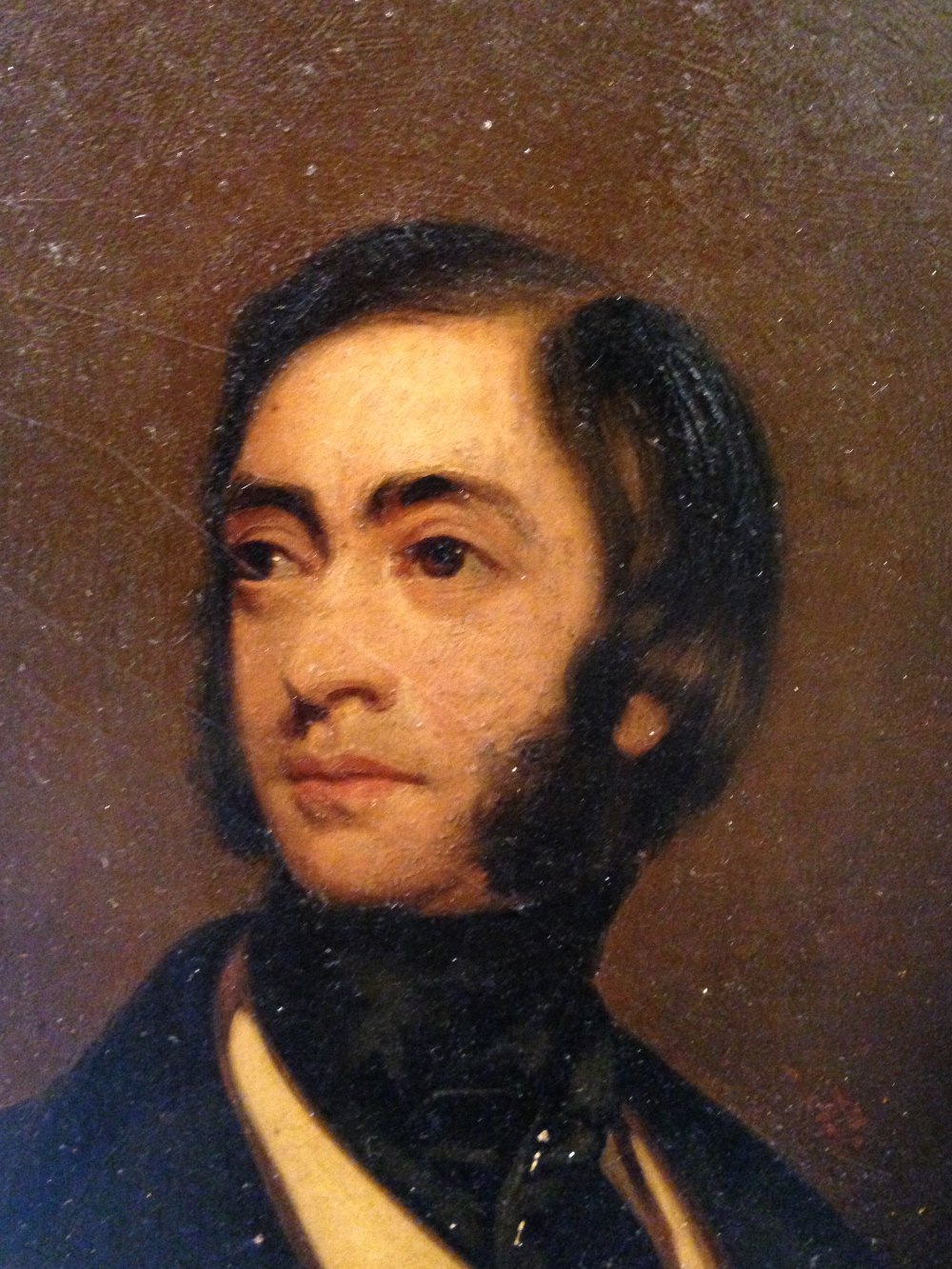 English School (19th Century)  Portrait of a gentleman in a white waistcoat and black jacket, - Image 3 of 7