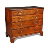 A George III mahogany chest of drawers, crossbanded and boxwood inlaid border decoration, fitted two