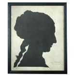 English School  (late 19th Century) A pair of life size silhouettes of the Misses Julia and Flora