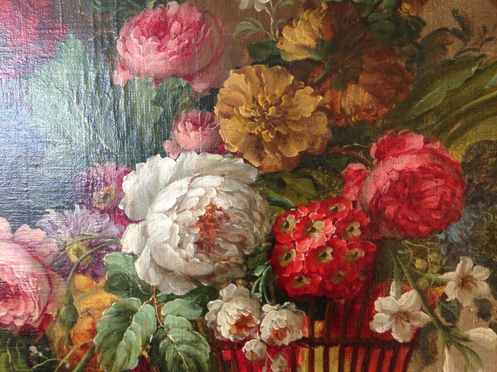 English School  (19th Century) Still life of Hollyhocks, Poppies, Delphiniums, Roses, Gypsophila, - Image 2 of 6