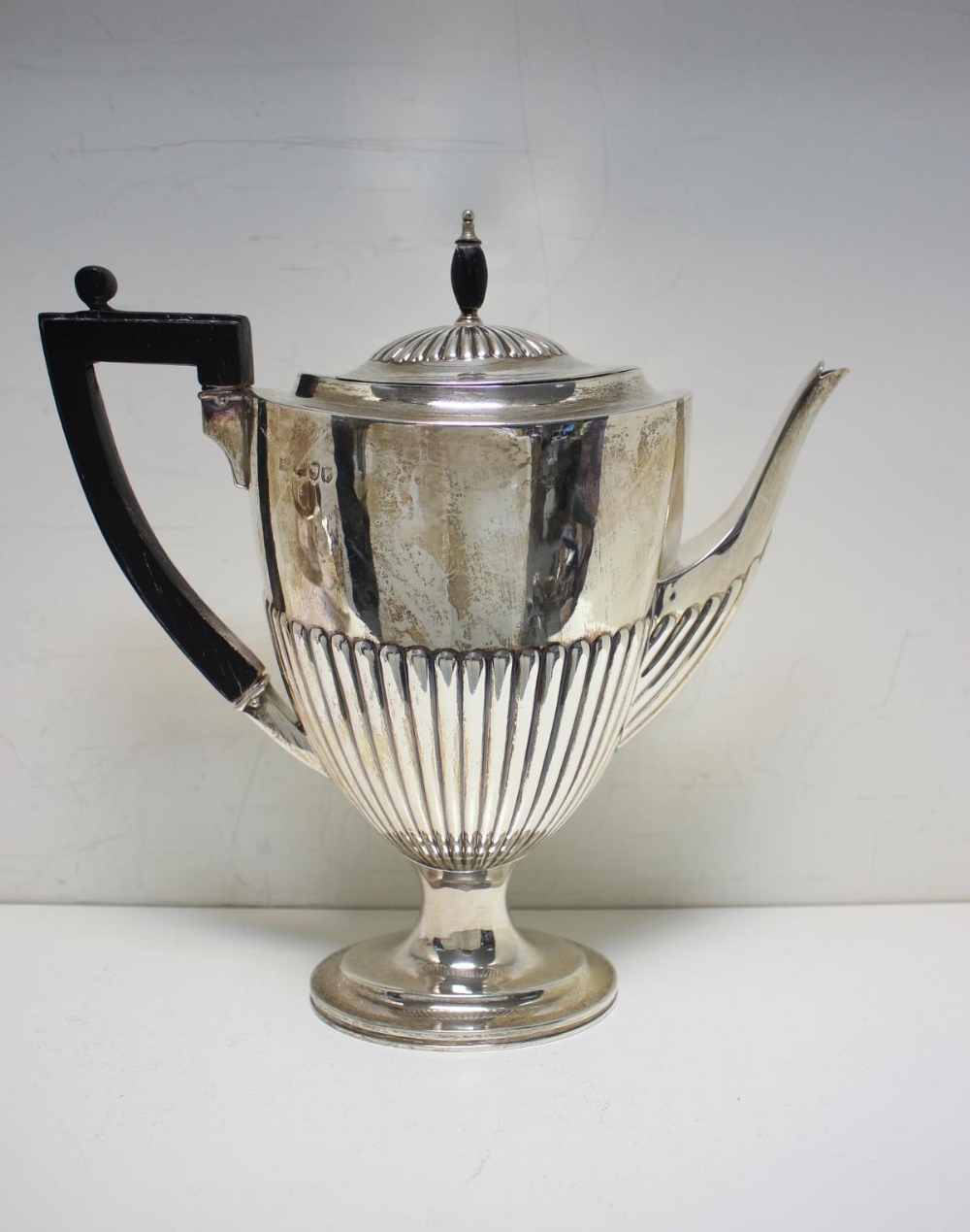 A matched mainly Victorian five piece silver tea set, principally by Edward Hutton, London 1890 & - Image 4 of 12