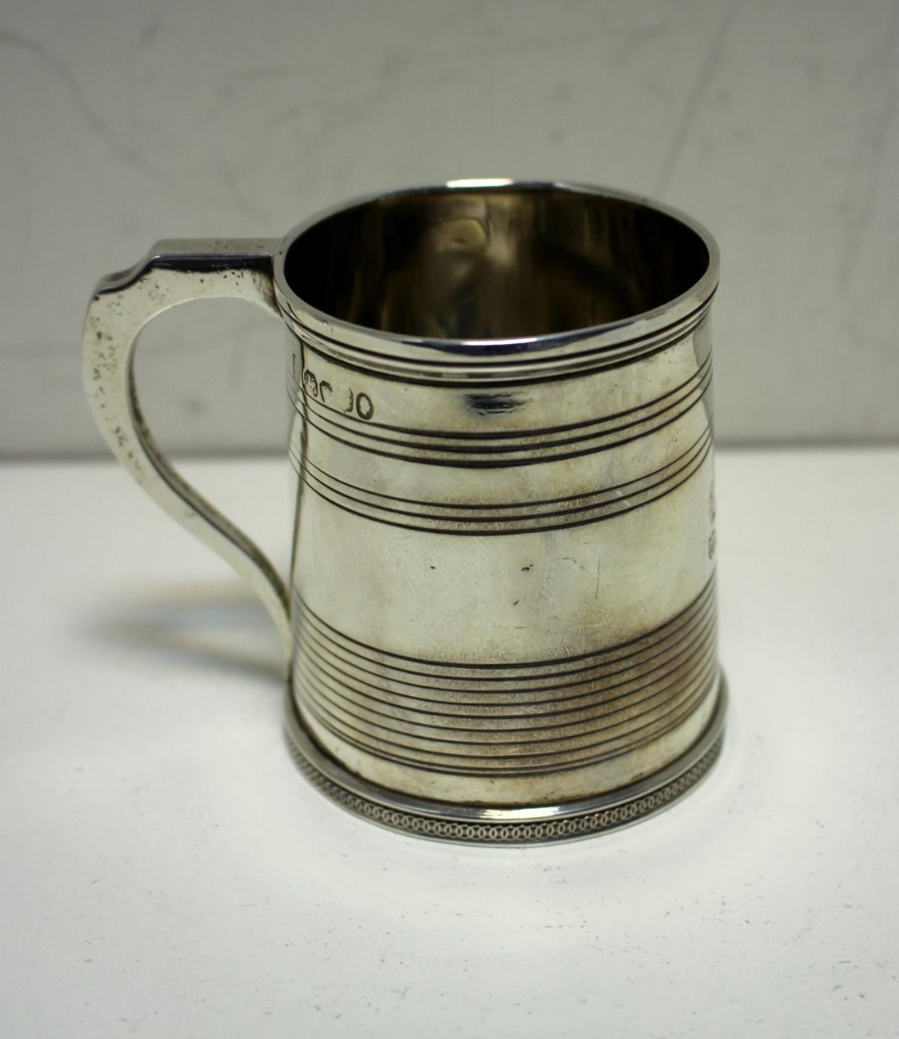 A Group of three christening mugs, one by Peter and William Bateman, London 1805, of baluster form - Image 4 of 7
