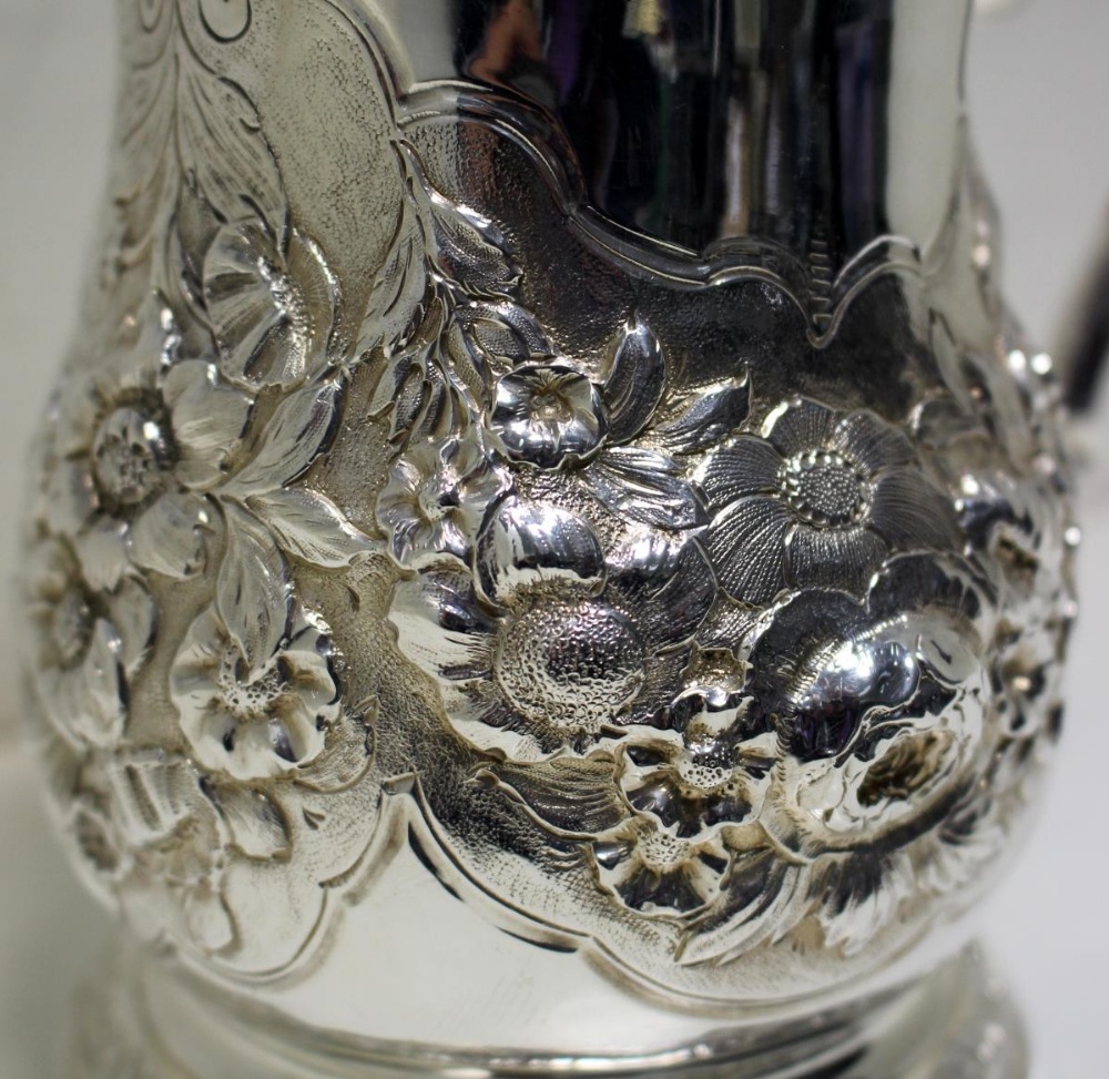 A George II silver pint beer mug, by William Williams I, London 1743, the baluster body later chased - Image 3 of 4