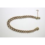 A 9ct gold curblink bracelet, with box clasp, 20.5cm, 22gm