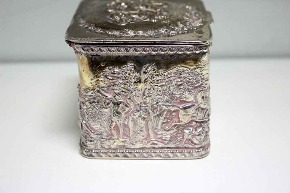 A small Dutch silver tea caddy box, sponsor's mark of Maurice Freeman, import marked for London - Image 2 of 8