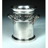 A silver syphon coaster, by Mappin and Webb, Sheffield 1926, of plain cylindrical form with