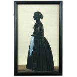 English School (18th Century) A group of four silhouettes; A Georgian girl, standing, 25 x 15cm; A