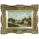 Alfred H Vickers (British, 19th Century) Village scenes signed lower right "A H Vickers" oil on